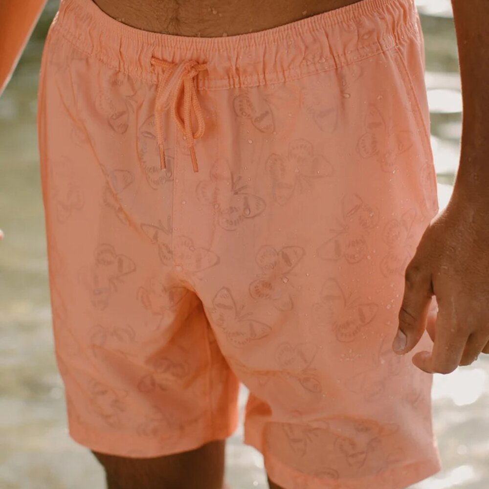 BLUE CROWN Papaya Butterfly Color Changing Mens 7" Swim Shorts/NWT/M